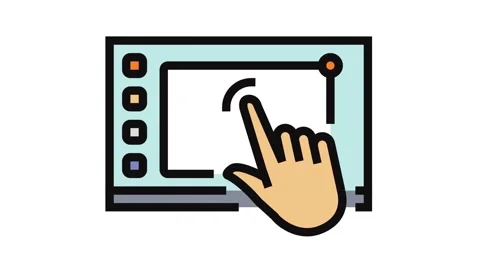 Interactive display screen social robotics color icon animation Stock Footage 326117362