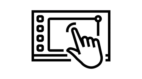 Interactive display screen social robotics line icon animation Stock Footage 326124638