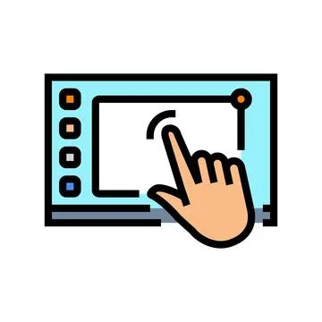 Interactive display screen social robotics color icon vector illustration Stock Illustration