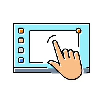 Interactive display screen social robotics color icon vector illustration Stock Illustration