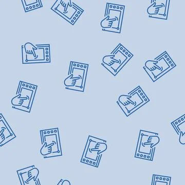 Interactive display screen social robotics line seamless pattern Stock Illustration