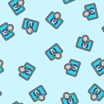 Interactive display vector seamless pattern 스톡 일러스트
