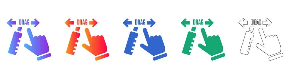 Interactive Drag and Drop Gesture Icons Ilustração Stock