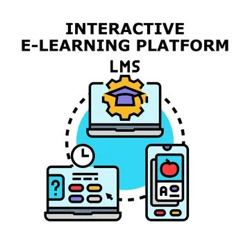 Interactive e learning platform creating modern educational experience Stock Illustration