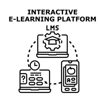 Interactive e learning platform creating modern educational experience 스톡 일러스트