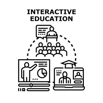Interactive education connecting various learning methods Stockillustratie