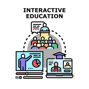 Interactive education connecting various learning methods Illustrazione stock