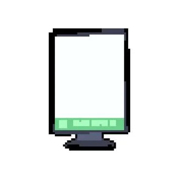 Interactive electronic whiteboard pixel art vector illustration Illustrazione stock