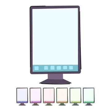 Interactive electronic whiteboard vector cartoon graphic Stock Illustration