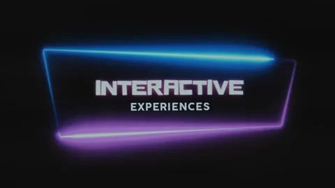 Interactive experiences inscription on black background. Graphic presentation Stock Footage 270518283