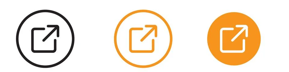 Interactive External Link Icon for Website and Hyperlink Graphics Essential.. Stock Illustration
