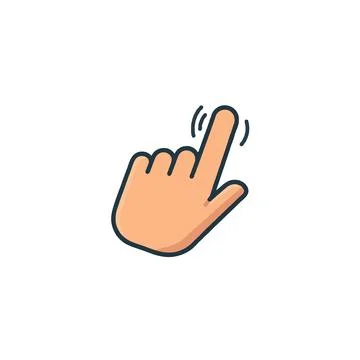 Interactive finger gesture, pointer symbol for touch screens, indicating a .. Stock Illustration