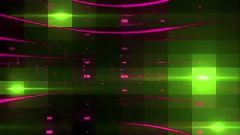Interactive Futuristic HUD Telemetry Interface Display Screen Overlay Backgr Vídeos de archivo 343735472