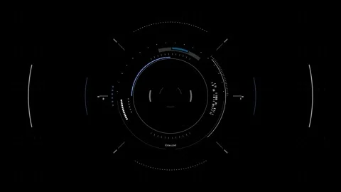 Interactive Futuristic HUD Telemetry Interface Display with Digital Targetin Vídeos de archivo 343735488