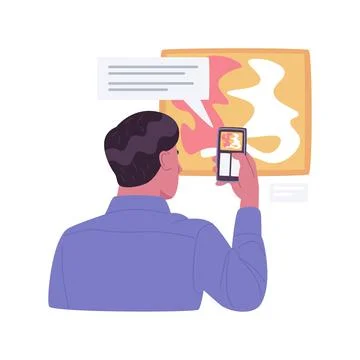 Interactive gallery isolated cartoon vector illustrations. Stock Illustration