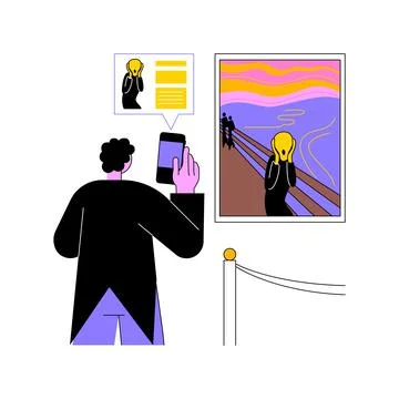 Interactive gallery isolated cartoon vector illustrations. 스톡 일러스트