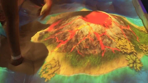 Interactive game with sand Stock Footage 123698017