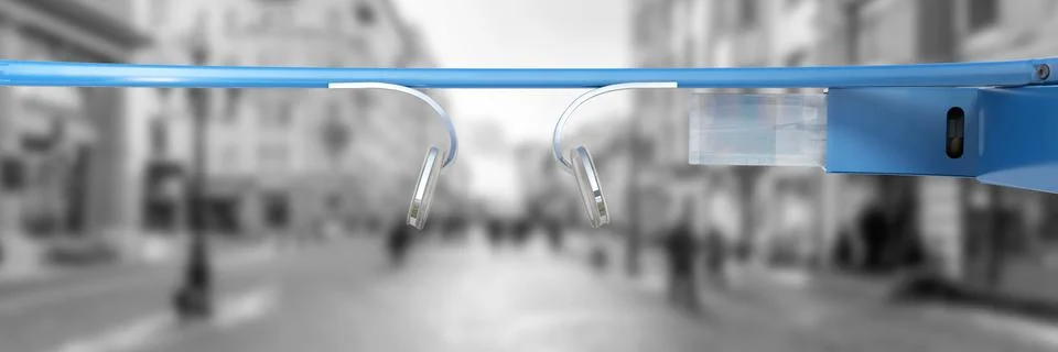 Interactive glasses 3d render on white background Stock Illustration