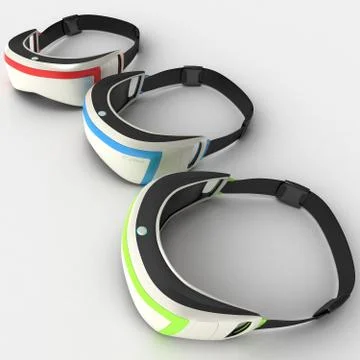 Interactive glasses virtual reality 3D illustration Stock Illustration