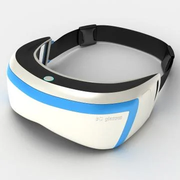 Interactive glasses virtual reality 3D illustration Stock Illustration