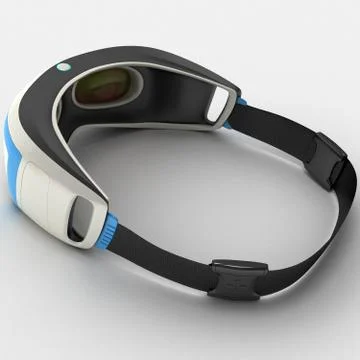 Interactive glasses virtual reality 3D illustration Stock Illustration