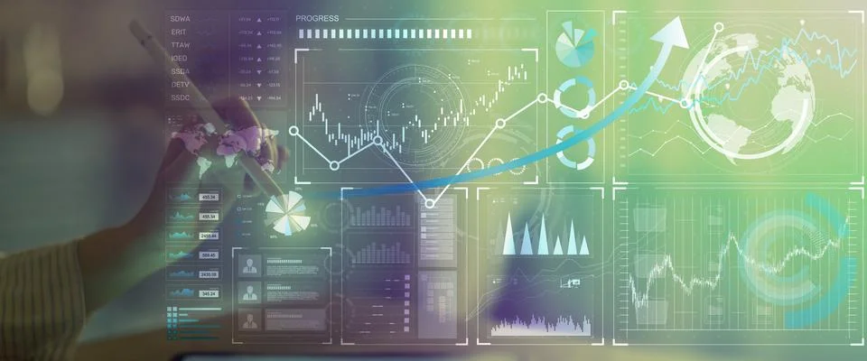 Interactive Global Financial Data Analysis Interface with Graph Trends on Tou Stock-Fotos