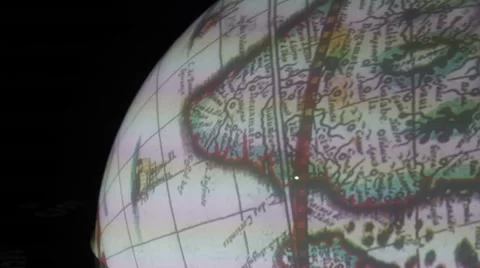 Interactive Globe with Ancient Maps Stock Footage 58830889