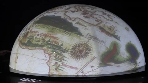 Interactive Globe with Ancient Maps Stock Footage 58830902