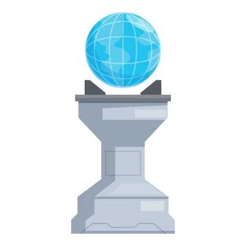 Interactive globe exhibit displaying earth on stand イラスト素材