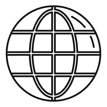 Interactive globe grid connecting global lines representing worldwide network Stock Illustration