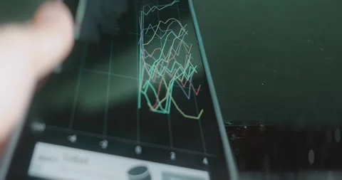 Interactive graph with multiple data lines Stock Footage 313621757