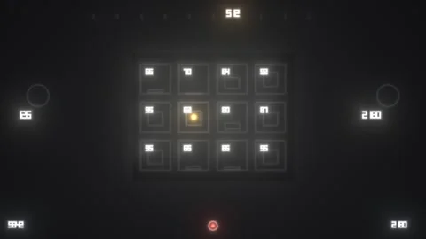 Interactive grid display shows numbers in a dark setting Stock Footage 339009586
