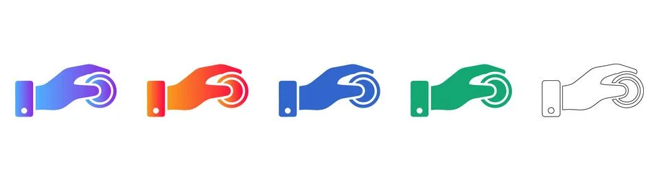 Interactive Hand Gesture Set Stock Illustration