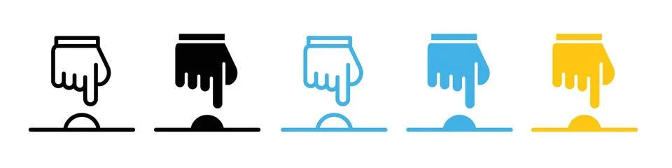 Interactive Hand Push Button Icon for Doorbells and Emergency Alerts Illustrazione stock