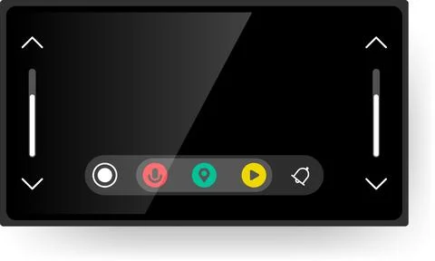 Interactive Head Unit Dashboard Interface for Navigation and Voice Control Stock Illustration