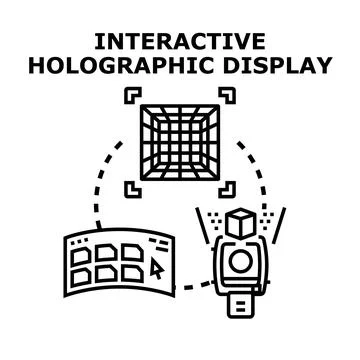 Interactive holographic display system representing innovative technology Stock Illustration