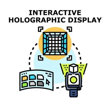 Interactive holographic display system representing innovative technology Stock Illustration