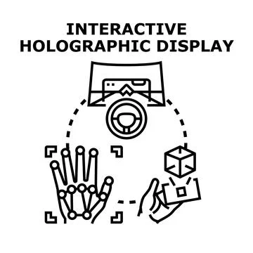 Interactive holographic display technology and gesture control Stock Illustration