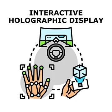 Interactive holographic display technology and gesture control Stock Illustration