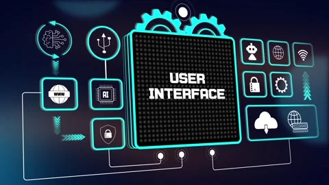 Interactive HUD Animation for Futuristic UI &amp; Data Visualization Video stock 330671170