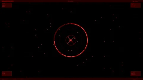 Interactive hud animation showing a circular interface with red elements an.. Stock Footage 328436556