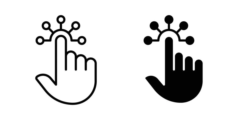 Interactive icon. Outline, flat icons 스톡 일러스트