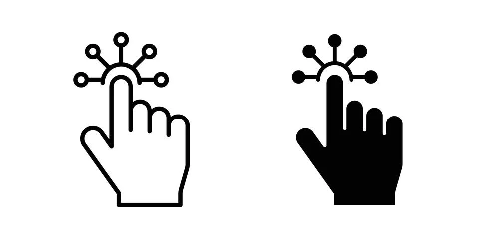 Interactive icon symbol  illustration bundle in black colour イラスト素材