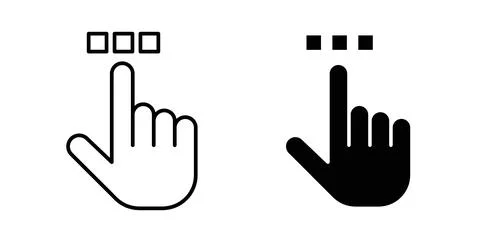 Interactive icon symbol, outline icons Stock Illustration