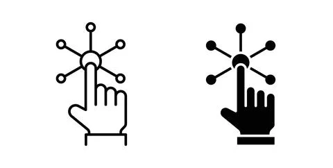 Interactive icon symbol. Vector illustration pack in black color. Illustrazione stock