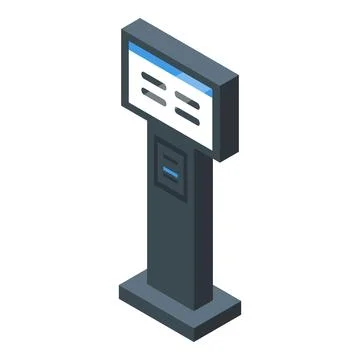 Interactive information kiosk displaying important data Illustrazione stock