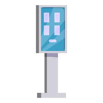 Interactive information kiosk displaying multiple options for users 스톡 일러스트
