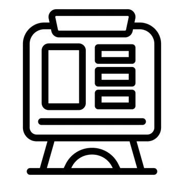 Interactive information kiosk displaying public data and navigation Stock Illustration
