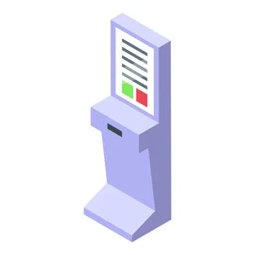 Interactive information kiosk displaying useful data Stock Illustration