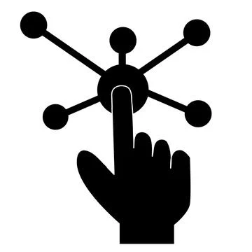 Interactive interface solid icon on white background. interactive touch 스톡 일러스트